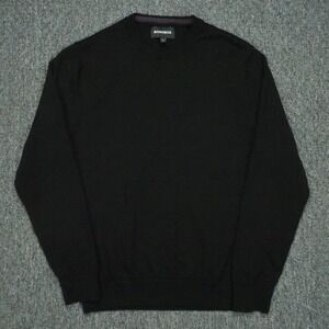 Bonobos Sweater Mens Large Black Slim Merino Wool Crew Long Sleeve Jumper